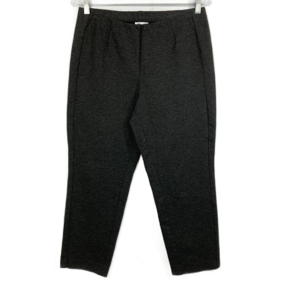 J. Jill Pants Womens Sz MP Petite Gray Ponte Slim Leg Pull-on Stretch Ankle